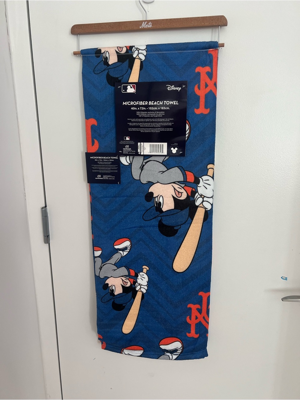 Disney x MLB Mickey Mouse New York Mets Microfiber Beach Towel - NWT